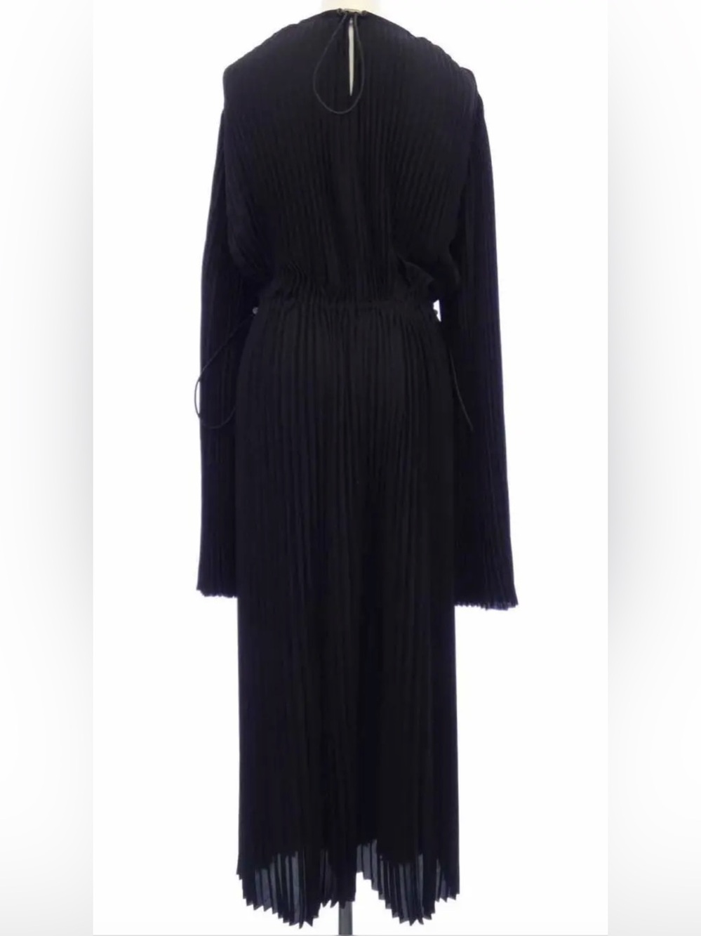 Balenciaga Black Pleated Long-Sleeve Maxi Dress - Picture 3 of 6